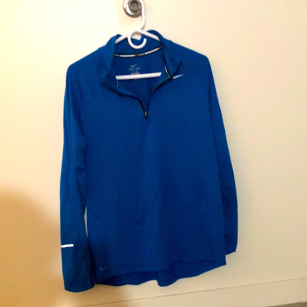 Blue Nike Athletic Quarter Zip Shirt Long-sleeve